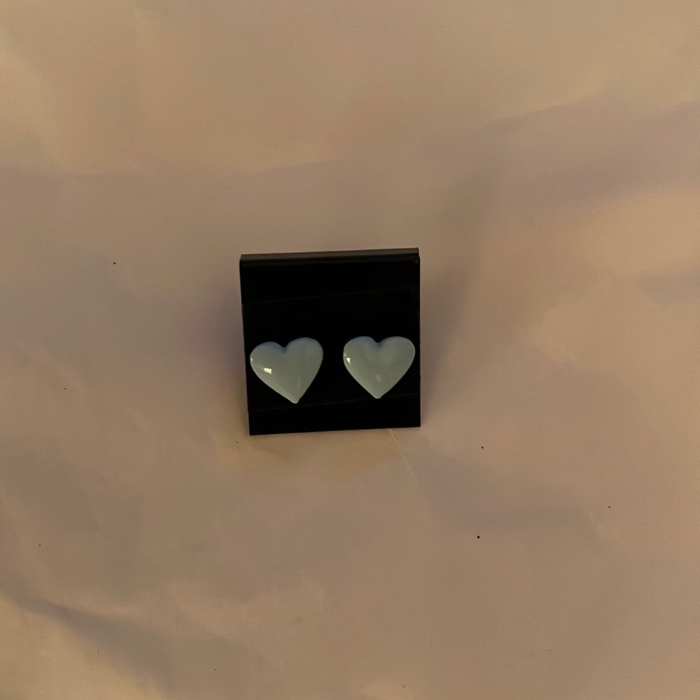 Vintage earrings blue hearts